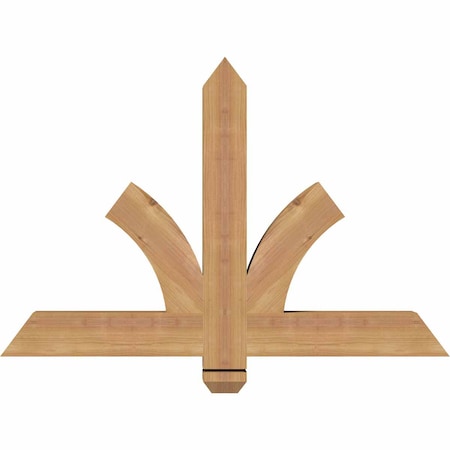Ekena Millwork Redmond Smooth Timber Gable Bracket, Western Red Cedar, 36"W x 24"H x 3 1/2"D x 3 1/2"F, 16/12 Pitch GBW036X24X0404RED00SWR